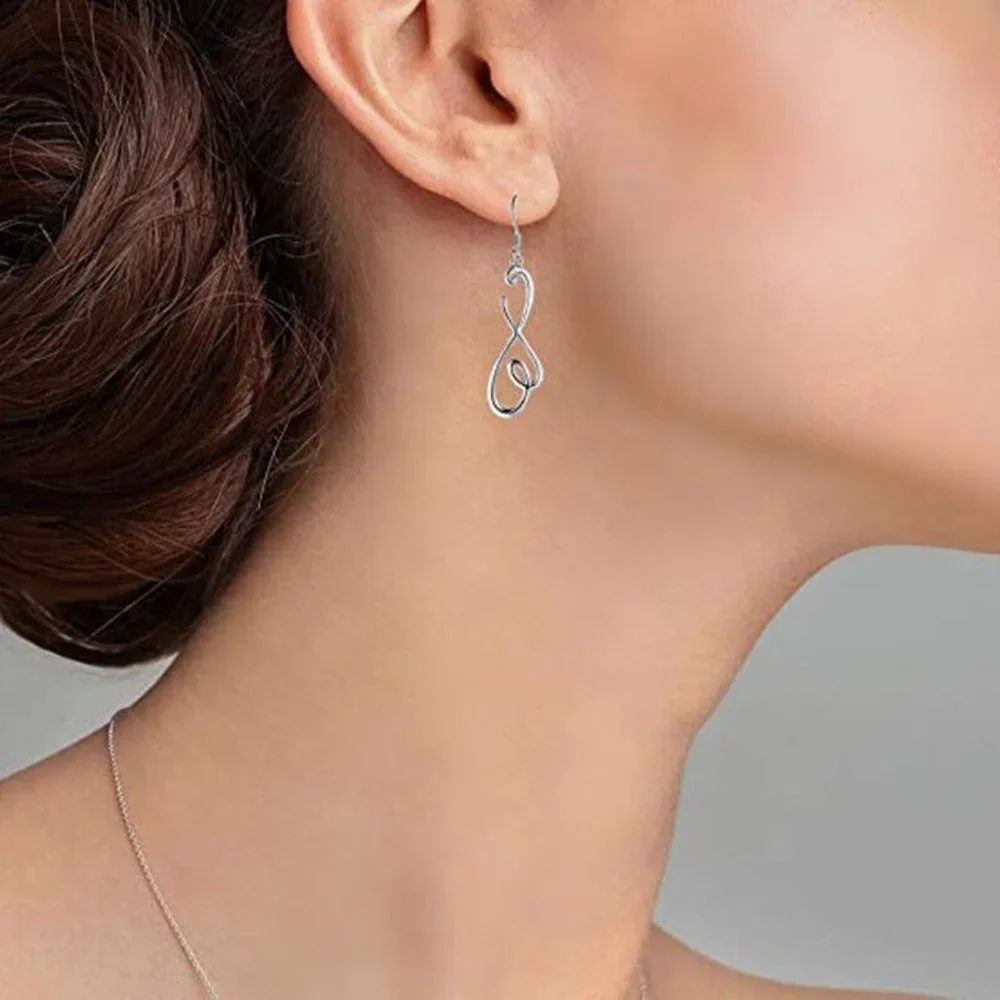 New 925 Sterling Silver Infinity Open Heart Drops